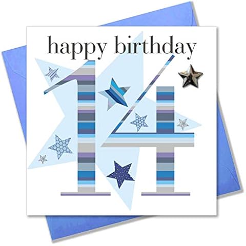 Claire Giles Ages Age 14 Boy Birthday Card, Blue, AGE14B Cover