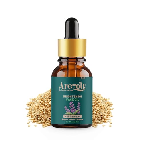 Image of Arezou Brightening Face Oil 15 ml | Anti-Pigmentation Serum with Sesame & Lavender | Fades Dark Spots, Uneven Tone & Hyperpigmentation | Lightweight, Fast-Absorbing for Dry & Sensitive Skin | Unisex
