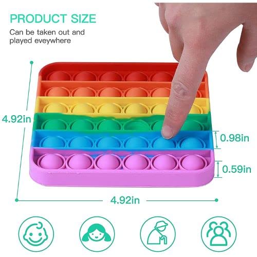 Image of LITTLEMORE Pop it Set (Pack of 3) Jumbo Unicorn Pop it Fidget Toy, Kids Toys, Pop Bubble Fidget Toys Big Size �136 Bubbles - (Multicolor) (As per Availability) (Singlesquare)