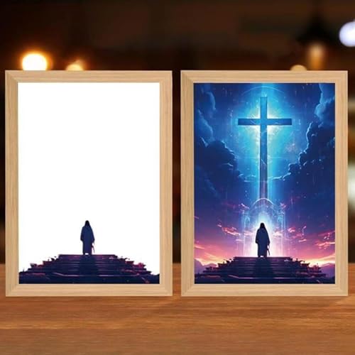 Lámpara de Jesús 3D con luz tenue para solucionar el miedo nocturno en niños 3