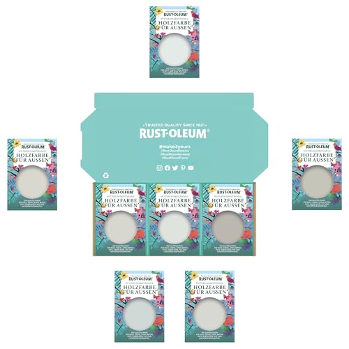 Rust-Oleum Holzfarbe Für Aussen Testerbox - Zarte Grautöne - Seidenglanz