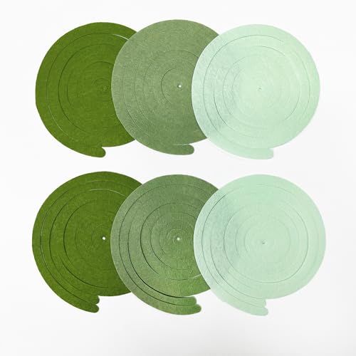 Image of 36Pcs Olive Green Hanging Swirl Decorations Ombre Sage Green Felt Swirl Streamer Spiral Ceiling Garland for Neutral Birthday Wedding Engagement Safari Jungle Woodland Party Supplies