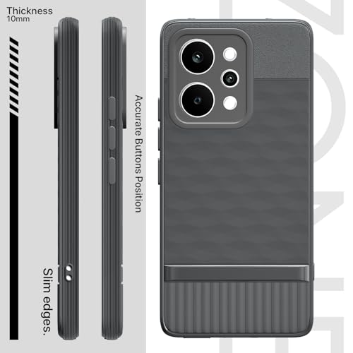 Image of Pikkme Back Cover for Realme P4 Power 5G Camera Protection 3D Hexa Cube Design Silicone Protective Bumper Case (Grey)