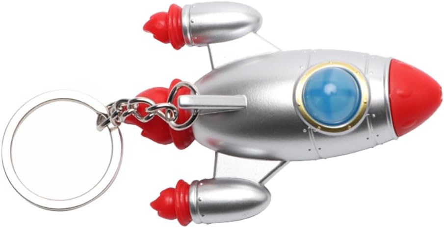 2Pcs Rocket Keychains Space Theme Key Rings Lightweight Hanging Pendant for Keys Bags Backpack Accessories