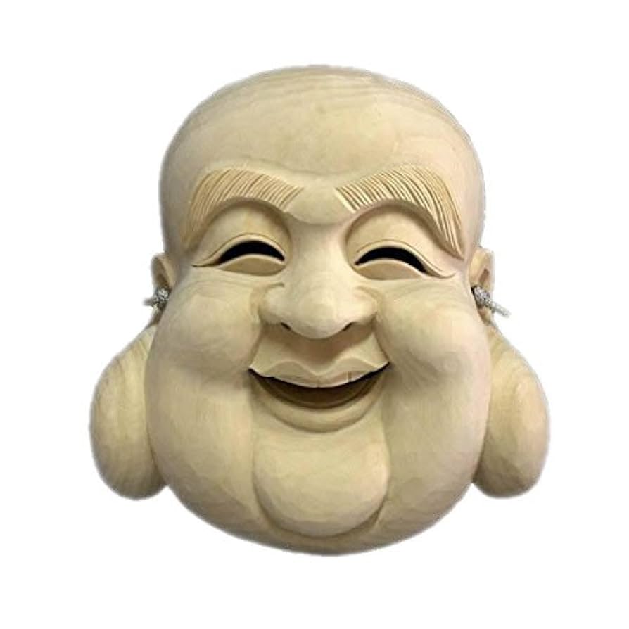 木彫り能面 能面セット 木彫り 大癋見・賢徳