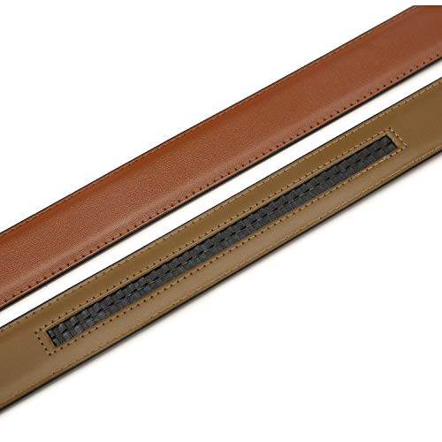 Image of Founders & C Mens Leather Ratchet Belt Strap Only 1 3 /8 inch Without Buckle,Replacement Strap Suitable for 40MM Slide Buckle