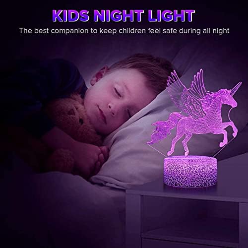 Unicorn Gift for Kids Toys, Unicorn Night Light for Kids, Unicorn 3D Illusion Lamp Gifts, Girls Bedroom Decor Light with 16 Colors Changing and Rremote Control (Unicorn)