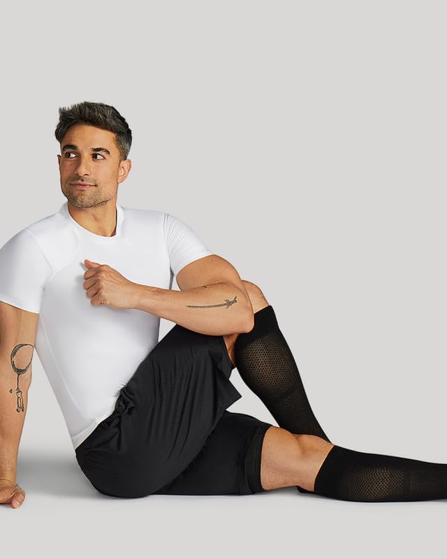 ActiveWick Men's Over-the-Calf Compression Socks – Wicking Channels, Mesh Ventilation & Copper Znergy Anti-Odor