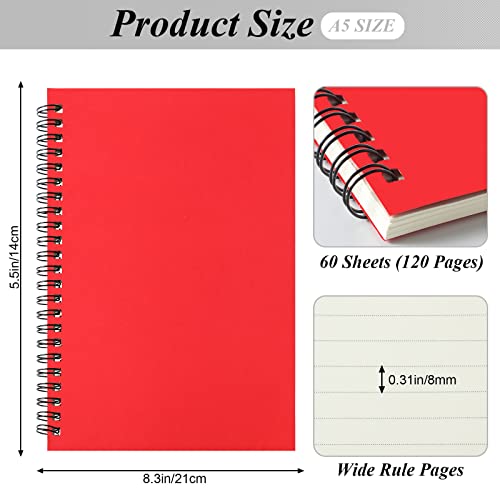 12 Pack Spiral Ruled Notebook A5 Lined Travel Notebook 5.5 X 8.3 Inch Colorful Notebook 60 Sheets/120 Pages Memo Notepad Sketchbook Spiral Bound Notebooks For Students Office Business (Multi Colors) #TOP2