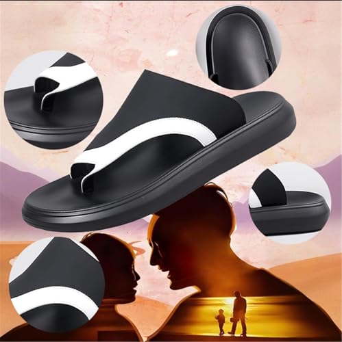 Comfy Open Toe Orthopedic Slippers, Stylish Breathable Non-slip Slip-On Bunion Corrector Sandals for Men, Black and Outdoor Open Toe Beach Flip Flops, for Papa Husband, Big Toes Bent Toes4