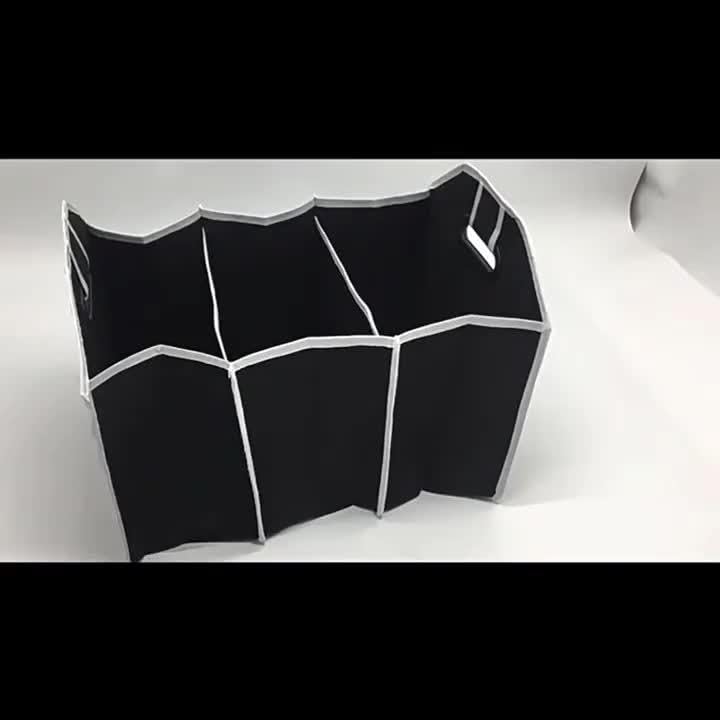 Miniatura 9 de Organizador de maletero de automóvil, bolsa de almacenamiento plegable portátil con 3 compartimentos, almacenamiento de carga impermeable para SUV,