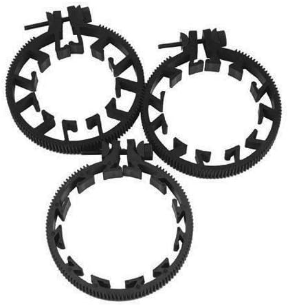 Sunrise Adjustable Follow Focus Gear Ring for DSLR Lens, 3 Pieces Suitable for Lens Sizes Between: 180-220mm, 211-250mm, 241-280mm