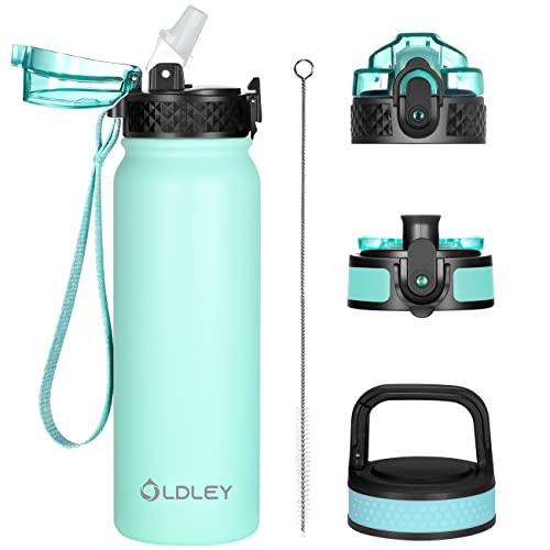 Insulated Water Bottle 20Oz For Adults Kids Stainless Steel Water Bottles With Straw/Chug/Carabiner 3 Lids Fruit Strainer Double Wall Vacuum Wide Mouth Bpa Free Sweat/Leak-Proof For School Travel #TOP5