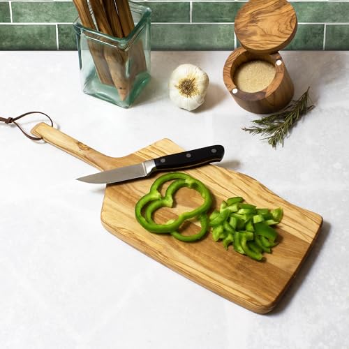 Tabla de Cortar de Madera de Olivo Rock & Branch con Mango para Cocina y Tablas de Charcutería miniatura 3