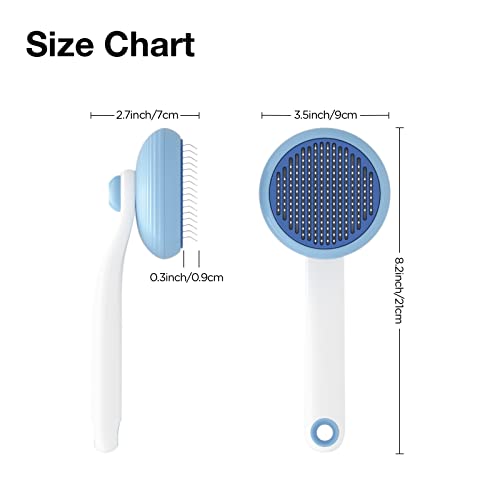 Cat Brush For Shedding, Pet Grooming Self Cleaning Slicker Brush For Cats & Dogs, Cat Deshedding Brush Easily Removes Tangles Hair And Loose Undercoat, Mats Tangled Hair Shedding Brush (Blue) #TOP6