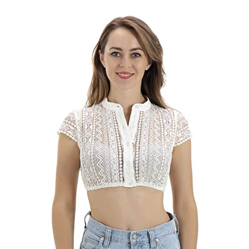Kelliar Dirndlbluse Damen Dirndlbluse Spitze Spitzenbluse Dirndlblusen...