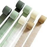 Sage Green Crepe Paper Streamers 8 Rolls 656 ft Crepe Paper Decorations for Birthday Party, Baby Shower, Wedding, Bridal Shower, Bachelorette