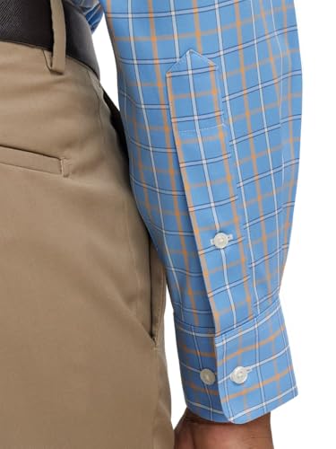 Paul Fredrick Men's Slim Fit Comfort Stretch Non-Iron Check Dress Shirt4