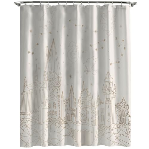 Jay Franco Harry Potter Fabric Shower Curtain - Kids Celestial Hogwarts Neutral Bathroom Décor
