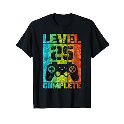 25º Cumpleaños Hombre Gamer Nivel Completo 25 Años Camiseta