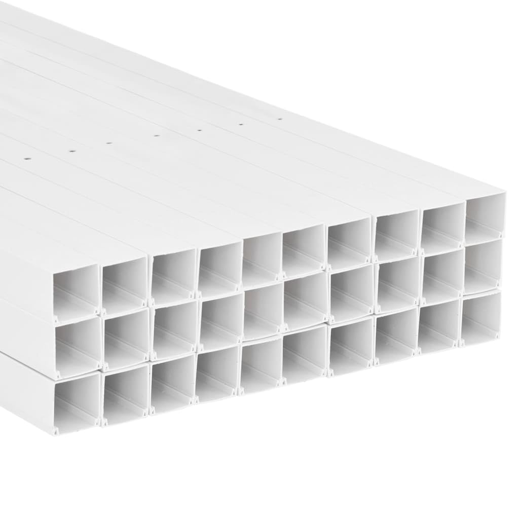 Set di 30 tubi di installazione, 60 x 60 mm, in PVC, 30 m, per la gestione dei cavi, per ufficio, parete, pavimento, gaming, computer