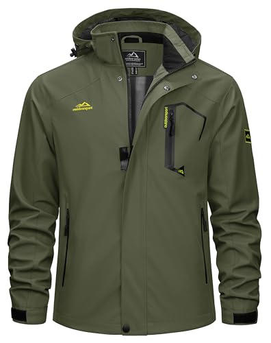 TACVASEN Men's Rain Jacket with Hood Waterproof Windbreaker Raincoats Lightweight Water Resistant...