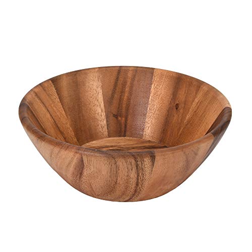 AeraVida Exotic Nature Handmade Large 8-inches Rain Tree Wooden Bowl | Large Wooden Salad Bowl | Handmade Wood Bowls | Handmade Wooden Bowl | Brown Wooden Bowl
