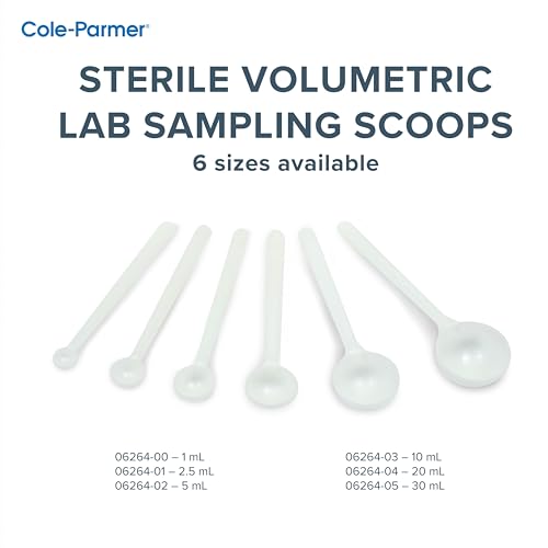 Cucharas de muestreo volumétricas de laboratorio Cole-Parmer de 2.5 ml, HDPE estéril 7