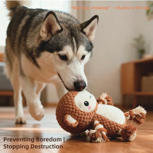 Juguete de Peluche para Perro 2-Pack (Mono + Ardilla) miniatura 3