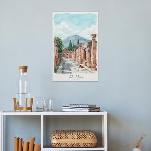 Poster Pompéi voyage aquarelle vintage deco chambre bureau 60x90 - 4