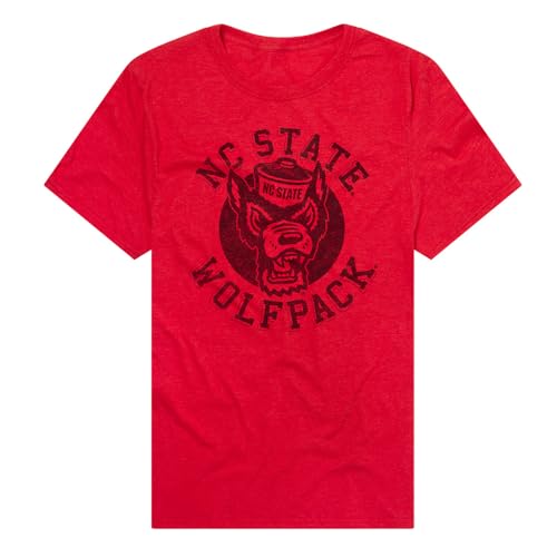 North Carolina State University Wolfpack Classic Retro Stamp Logo Official NCAA Classic Ring-Spun T-Shirt Unisex for Men & Women Red X-Large