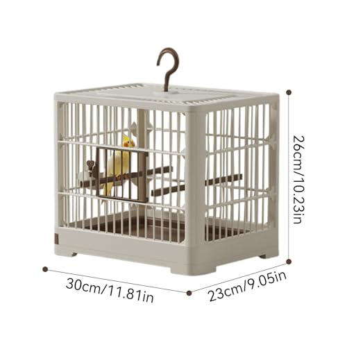 Besreey Small Bird Travel Cage, 30x23x26cm Portable Bird Container Bird Travel Carrier, Lightweight, Detachable Tray, Hook Handle, Breathable Bird Carrier, Parrot Cage - Image 6