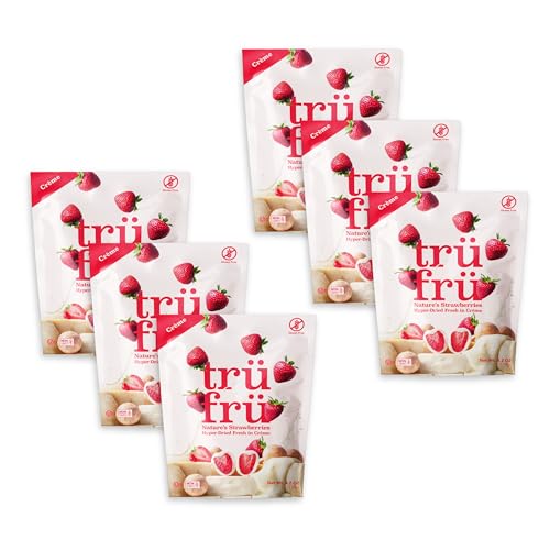 Tru Fru Hyper-Dried Strawberries & Creme, Kosher, Gluten Free & Non-GMO, 4.2 Ounce (Pack of 6)