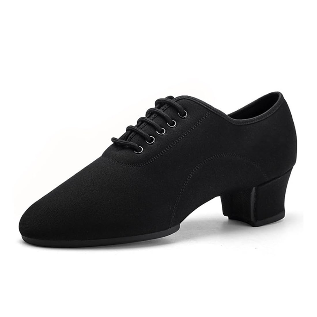 VEACAM Men's Ballroom Dance Shoes, Breathable Tango Salsa Latin Character Shoe Black Dancing Practice Shoe for Men,5cm Heel Suede Soles,9.5