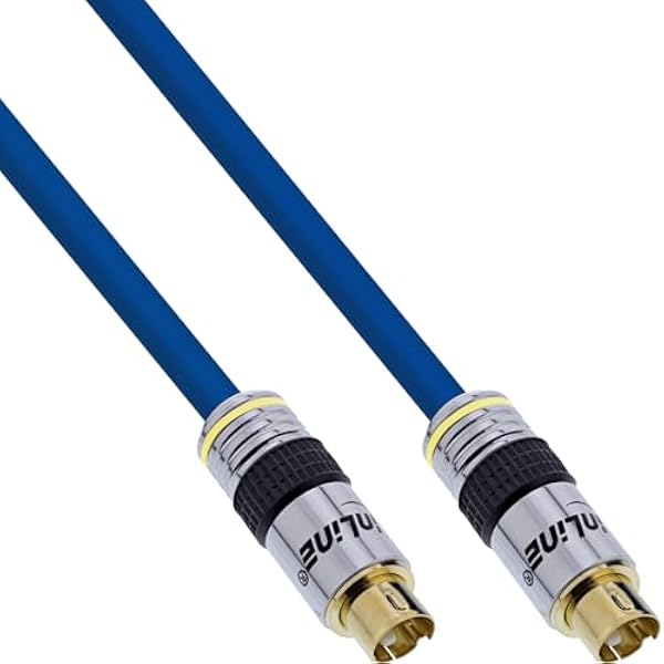 InLine 89947P S-VHS kabel, PREMIUM, pozłacana wtyczka, 4-biegunowa mini DIN, 0,5 m