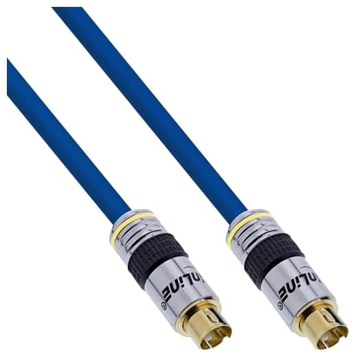 InLine 89947P S-VHS kabel, PREMIUM, guldpläterade kontakter, 4 poler mini DIN-kontakt/kontakt, 0,5 m