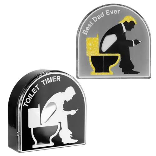ASSRECT 5 Minuten Toiletten Sanduhr Timer 2er Set WC Timer Sanduhr für Badezimmer Lustige Geschenke für Männer Papa Ehemann Vatertag Kreative Bad Deko und Zeitmanagement Tool