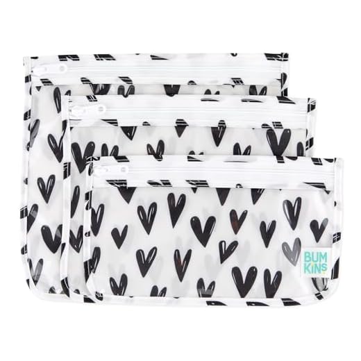 Bumkins Travel Bag, Toiletry, Baby, TSA Approved Pouch, Zip Bag, Quart Size Compliant, Clear-Sided, Diaper Bag Organization, Makeup, Accessories, Set of 3