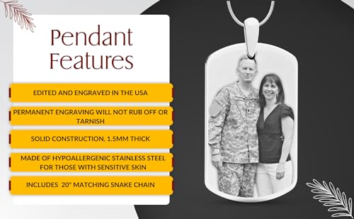 Personalized Photo Engraved Dog Tag with 20" Chain2