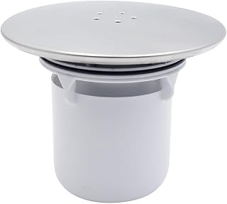 Rubigo Shower Drain Cover - Shower Waste Trap Cover for 90mm/115mm Shower Plughole Cover - Shower Trap Cover Replacement for Shower Drain Outlet Chrome Finish - White Base