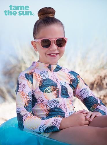 Image of One Piece Girls Swimsuit Long Sleeve UPF 50+ Rash Guard with UV Protection