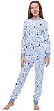 pyjama einteiler kinder Mädchen Pyjama Overall; Lange Ärmel und Hosenbeine; Zwei Taschen; Vorne mit Reißverschluss