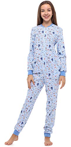 Pyjama Grenouillère Fille Polaire à Capuche - Manches Longues, Fermeture éclair, Couleur Unie, Tailles 3 à 12 Ans, Confort Nuit