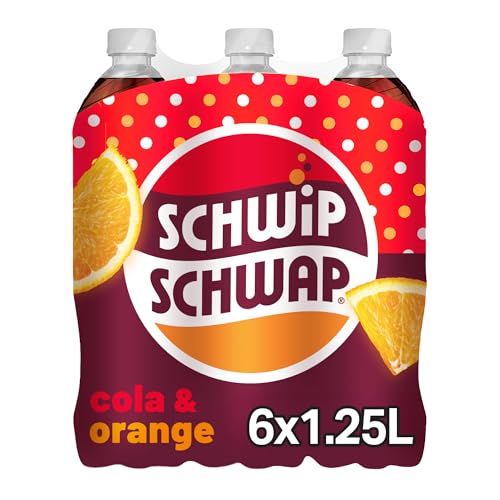 SCHWIPSCHWAP, Das Original – Koffeinhaltiges Cola-Erfrischungsgetränk mit Orange in Flaschen aus 100% recyceltem Material, EINWEG (6 x 1.25 l) 3