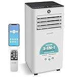 SereneLife 8,000 BTU Portable Air Conditioner, Small AC with Dehumidifier and Fan, Wifi Function, Mini AC Unit with 350 Sq. Ft. Coverage, Includes Remote Control and Window Mount Kit