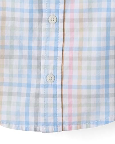 Image of The Children's Place Baby Boys' and Toddler Poplin Short Sleeve Button Down Shirt