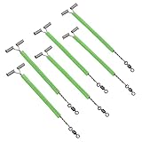 Stainless Steel Fishing Lures Wire Leader Trace Luminous Tube Fishing Rigs with Rolling Swivels T-Shape Balance 3 Way Arm Connector Drop Leader for Surf Saltwater Gear 50pcs