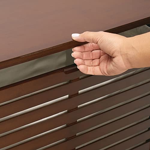 mDesign Cesto portabiancheria ecologico in bambù – Cesto bucato pieghevole stile rustico con sacca interna rimovibile – Porta biancheria sporca per bagno, lavanderia o camera da letto – marrone scuro - Image 8