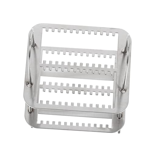 CIYODO 26 Dyeing Rack Slides Staining Holder Microscope Slides Rack Microscope Slides Holder Staining Rack Glass Slides Holder Glass Slides Rack Stainless Steel Silver