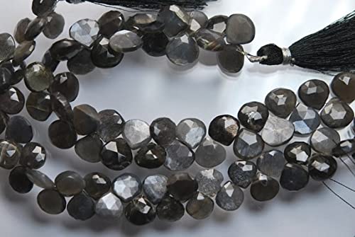 Pierre de lune grise facettée en cœur 10mm pour bijoux d'exception